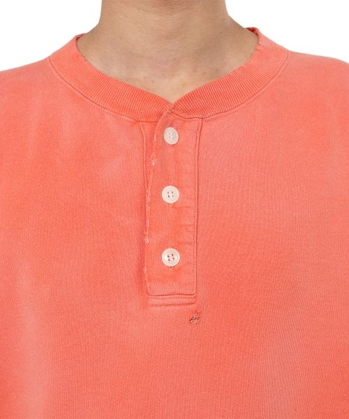 Distressed Henry Neck Sweatshirt