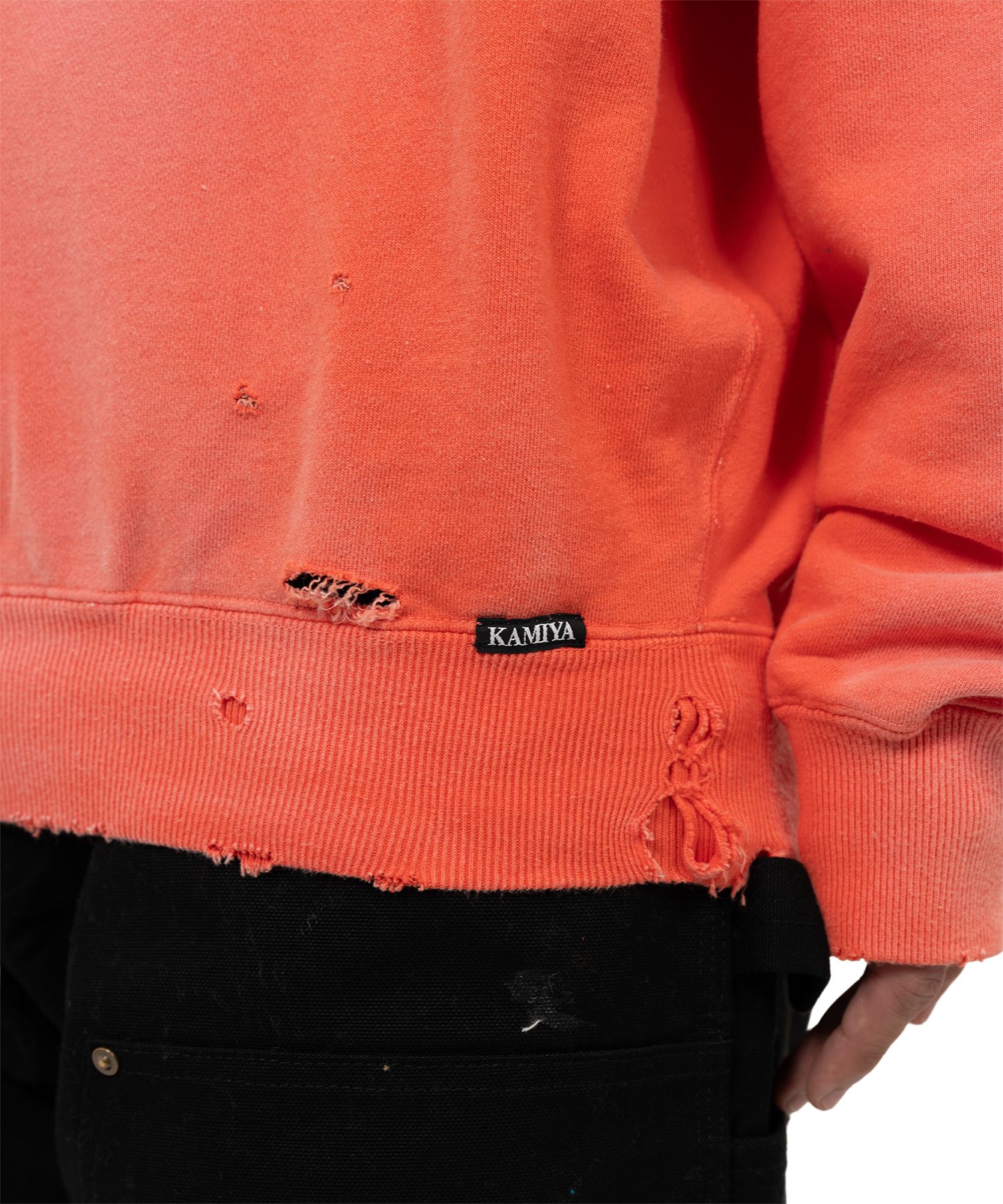 Distressed Henry Neck Sweatshirt