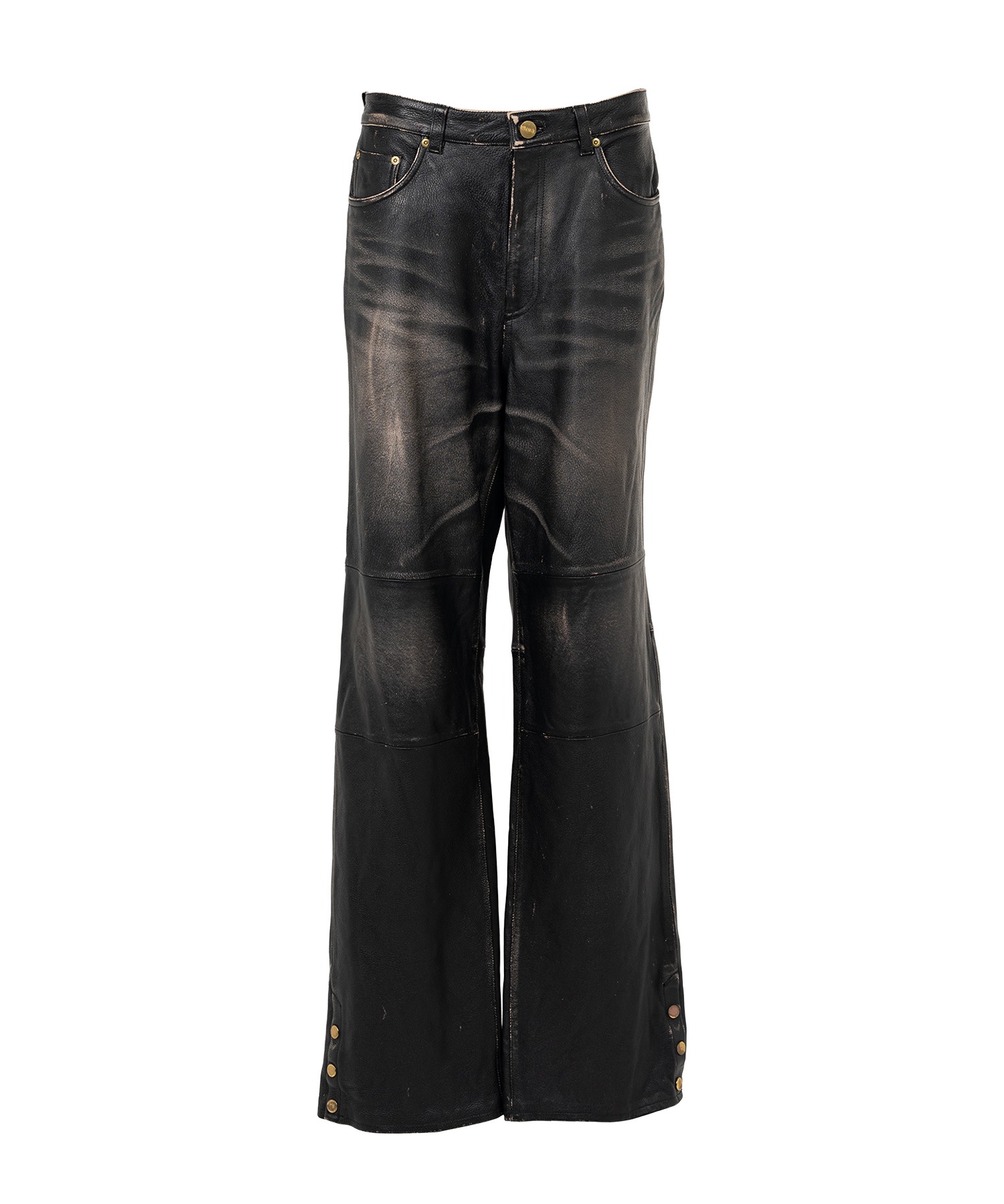 Distressed Leather Pants
