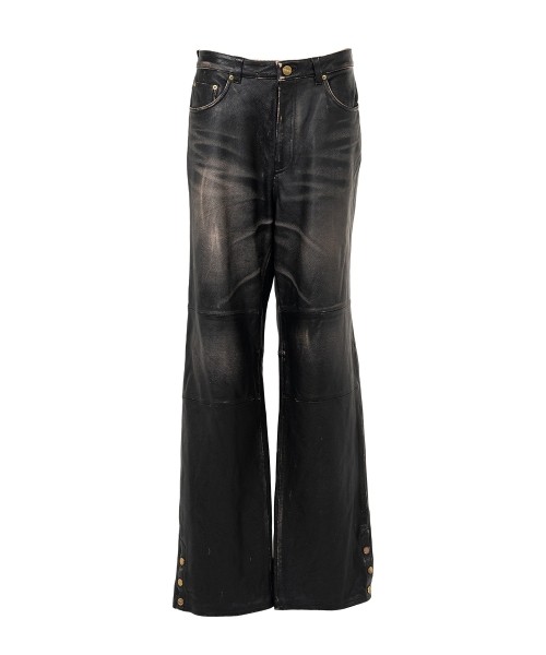 Distressed Leather Pants