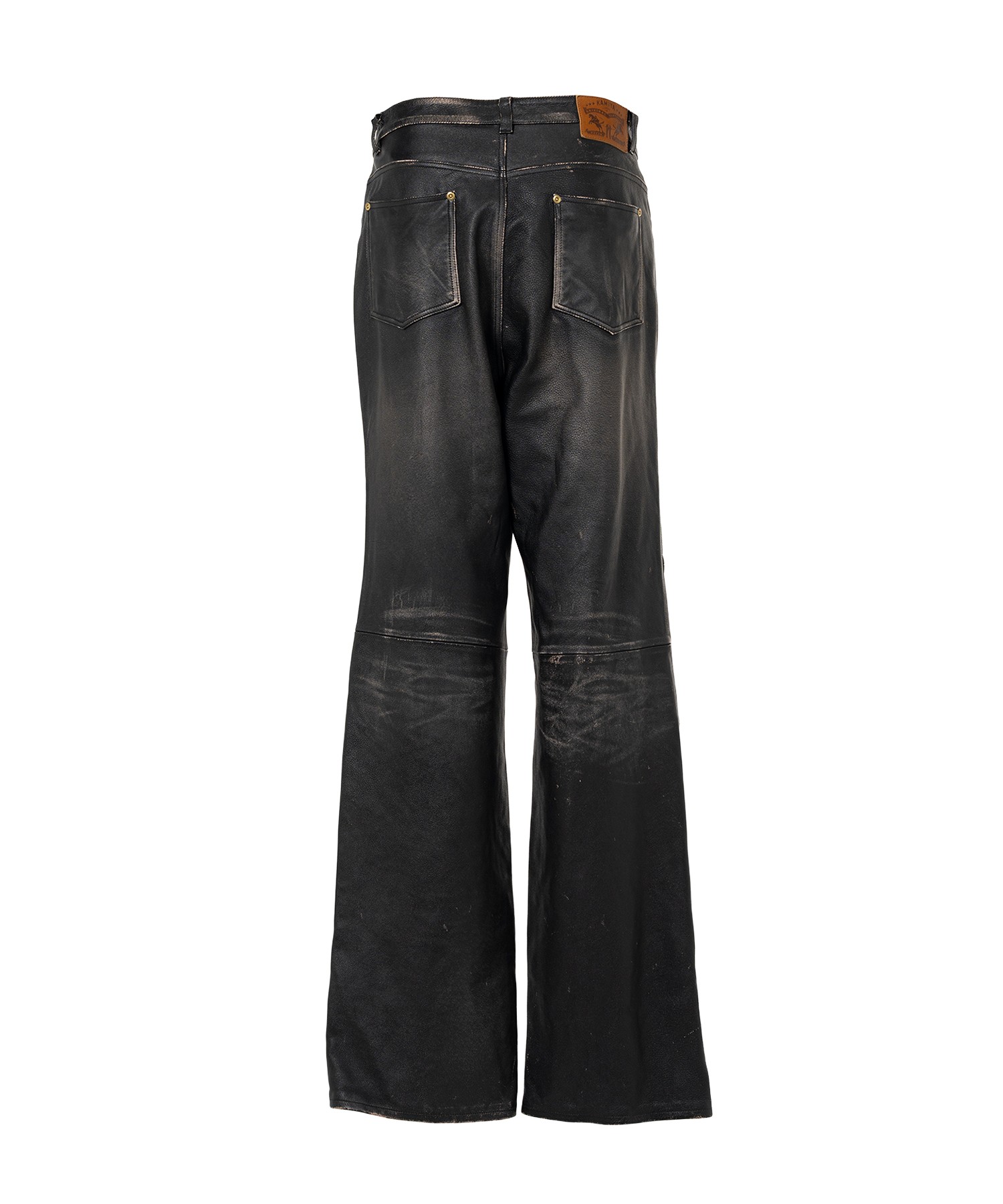 Distressed Leather Pants