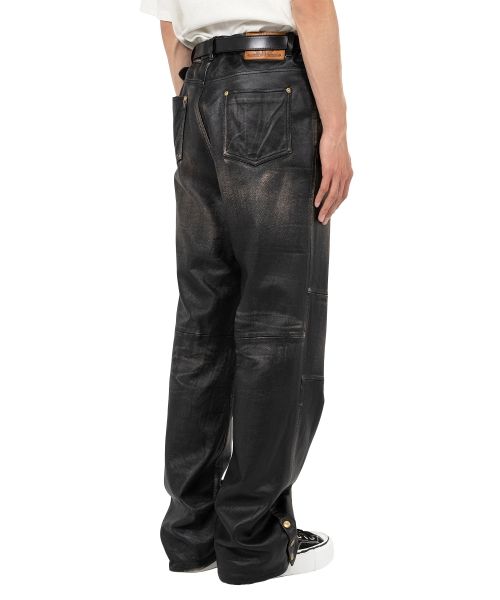 Distressed Leather Pants