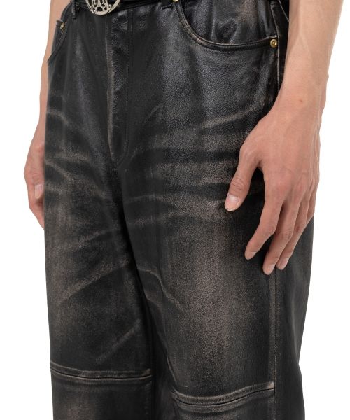 Distressed Leather Pants