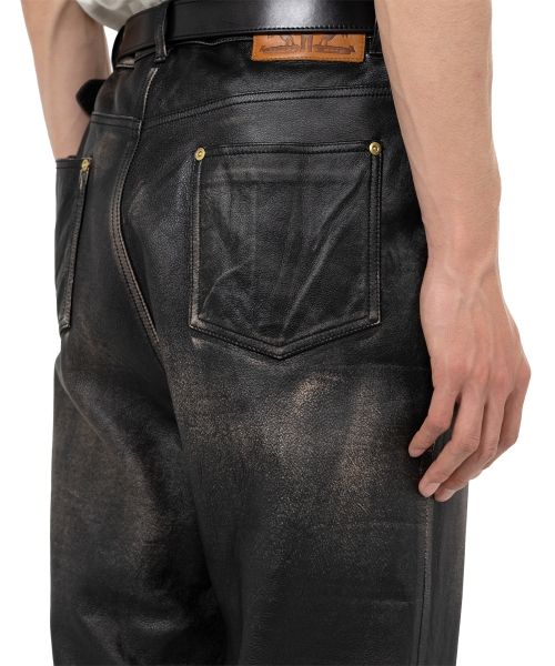 Distressed Leather Pants