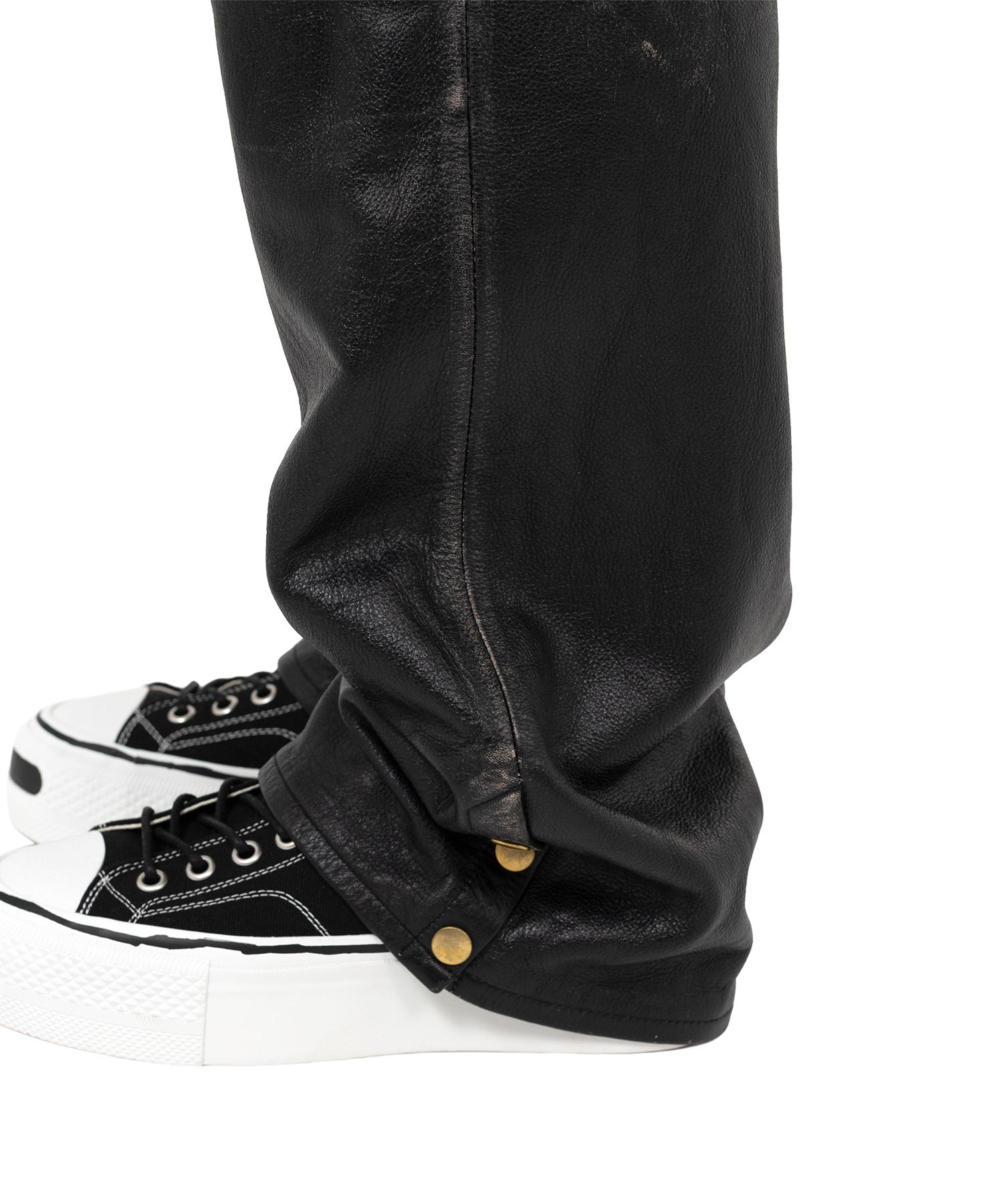 Distressed Leather Pants