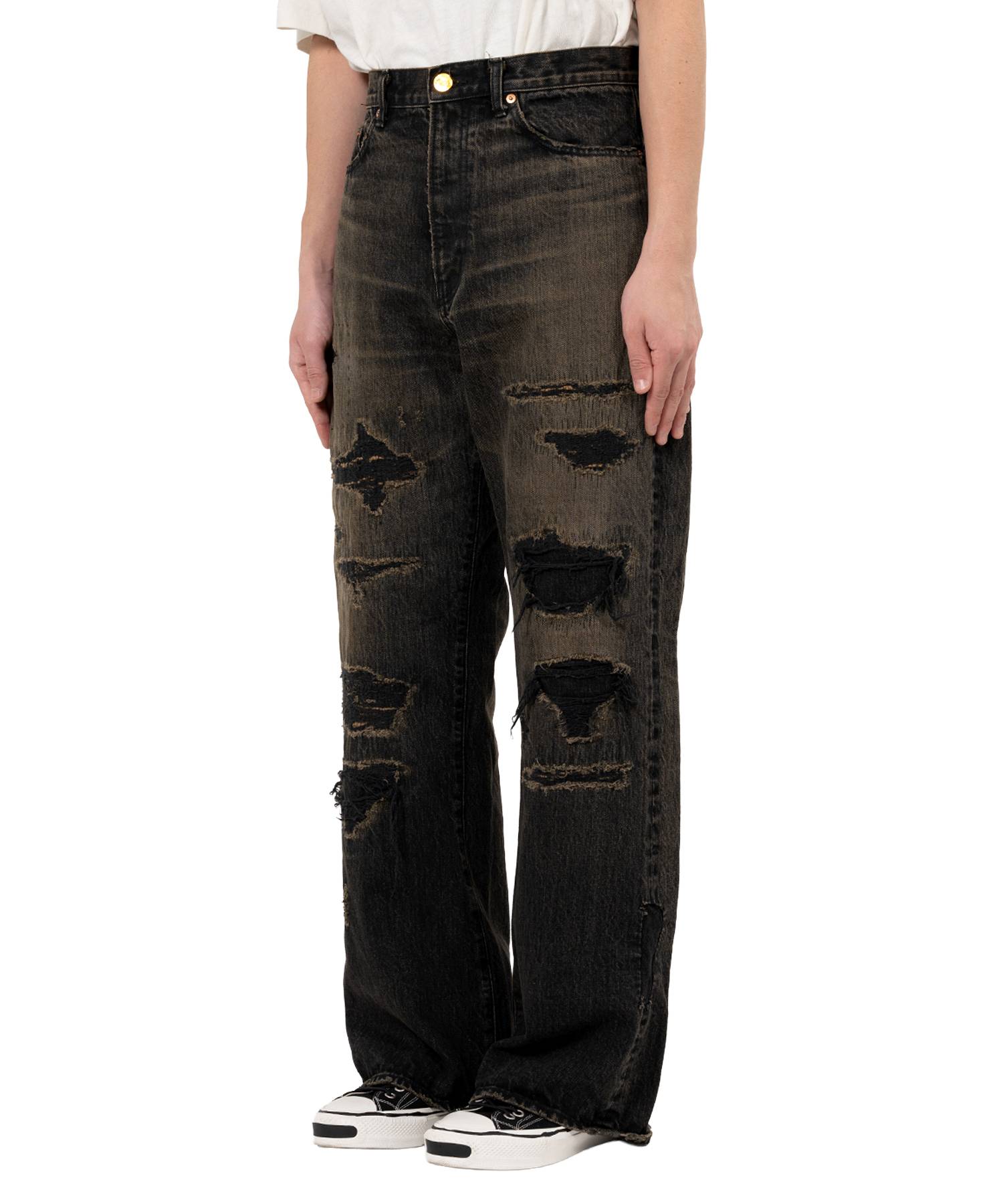 BORO Bootcut Wide Denim Pants