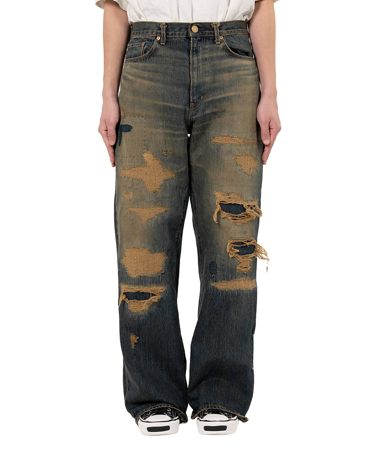BORO Bootcut Wide Denim Pants