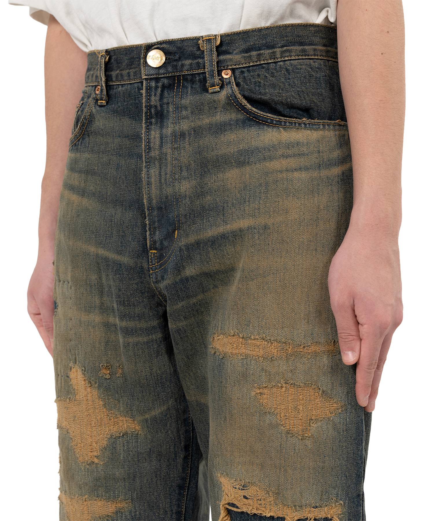 BORO Bootcut Wide Denim Pants