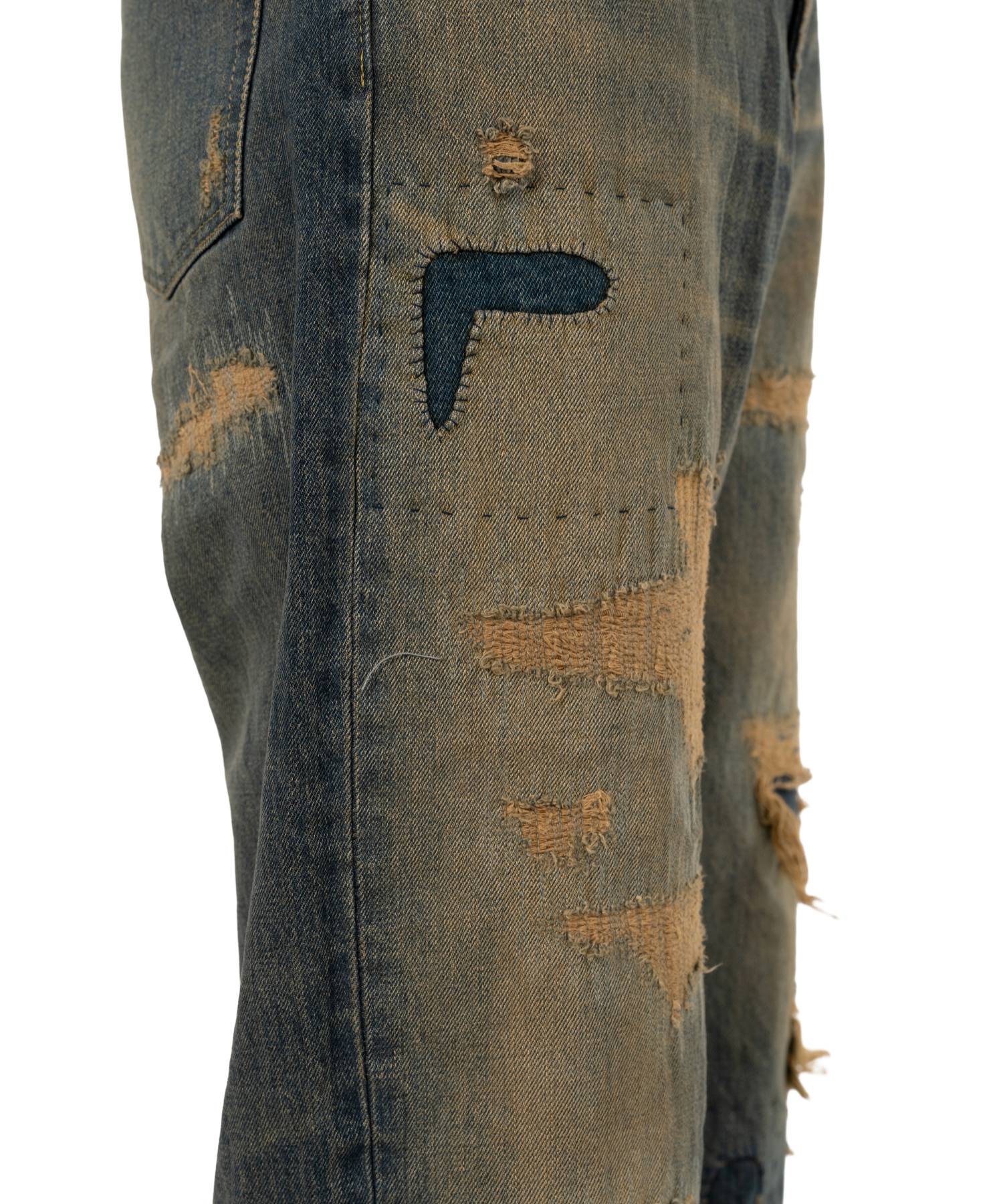 BORO Bootcut Wide Denim Pants
