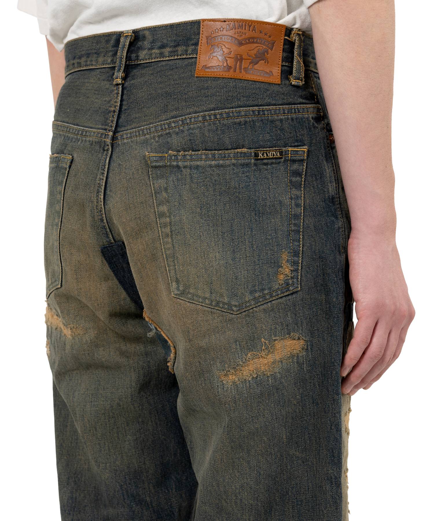 BORO Bootcut Wide Denim Pants