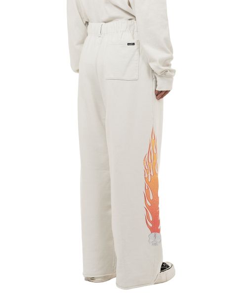 “Skull Flame” Distressed Sweat Pants