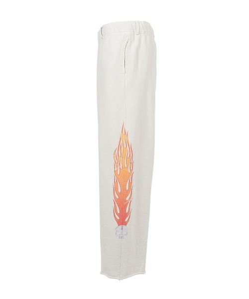“Skull Flame” Distressed Sweat Pants