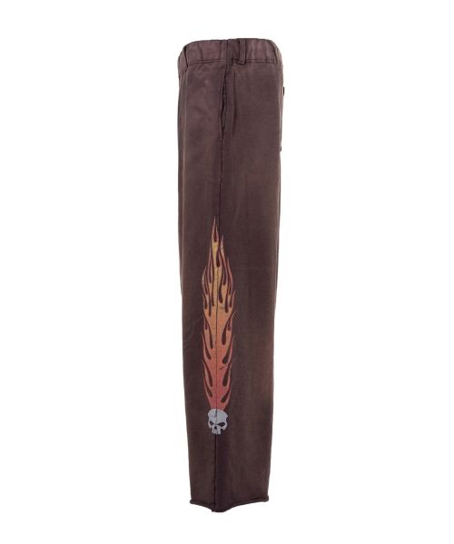 “Skull Flame” Distressed Sweat Pants