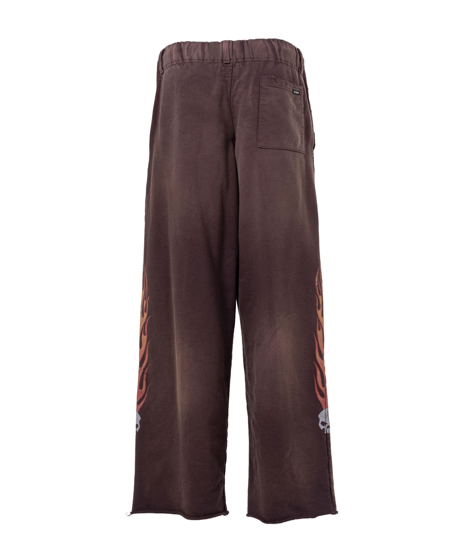 “Skull Flame” Distressed Sweat Pants