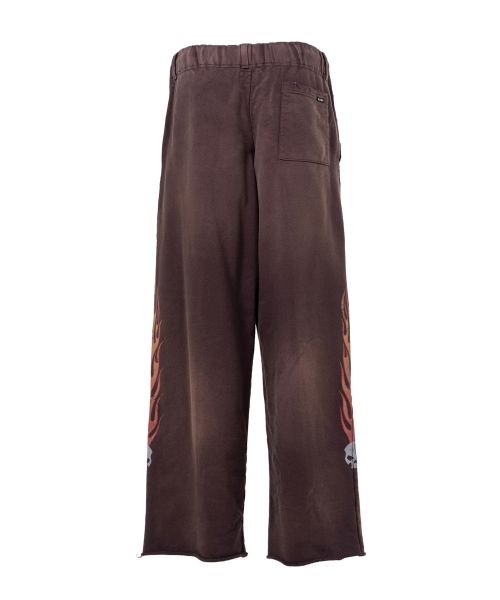 “Skull Flame” Distressed Sweat Pants