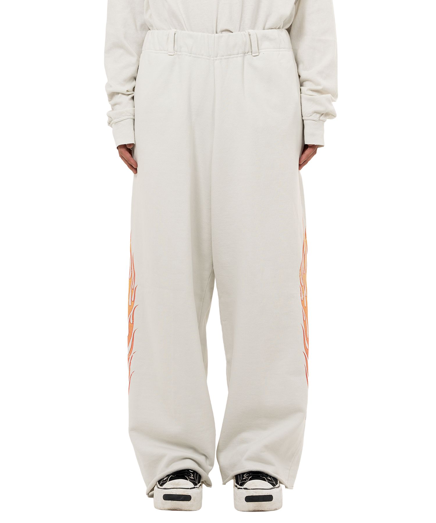 “Skull Flame” Distressed Sweat Pants