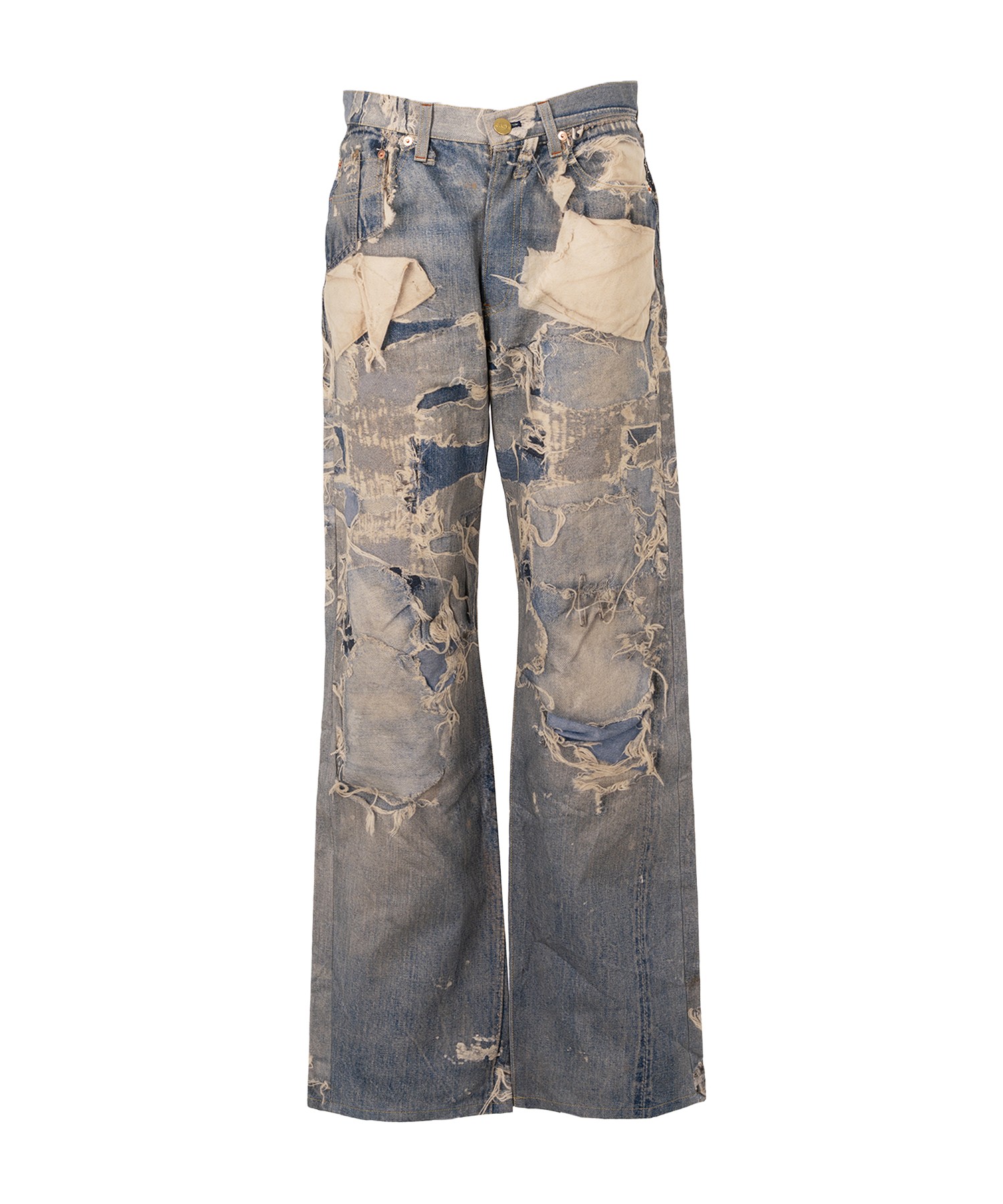 Trompe L’oeil Print Denim Pants
