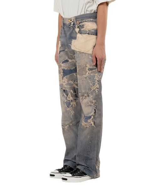 Trompe L’oeil Print Denim Pants