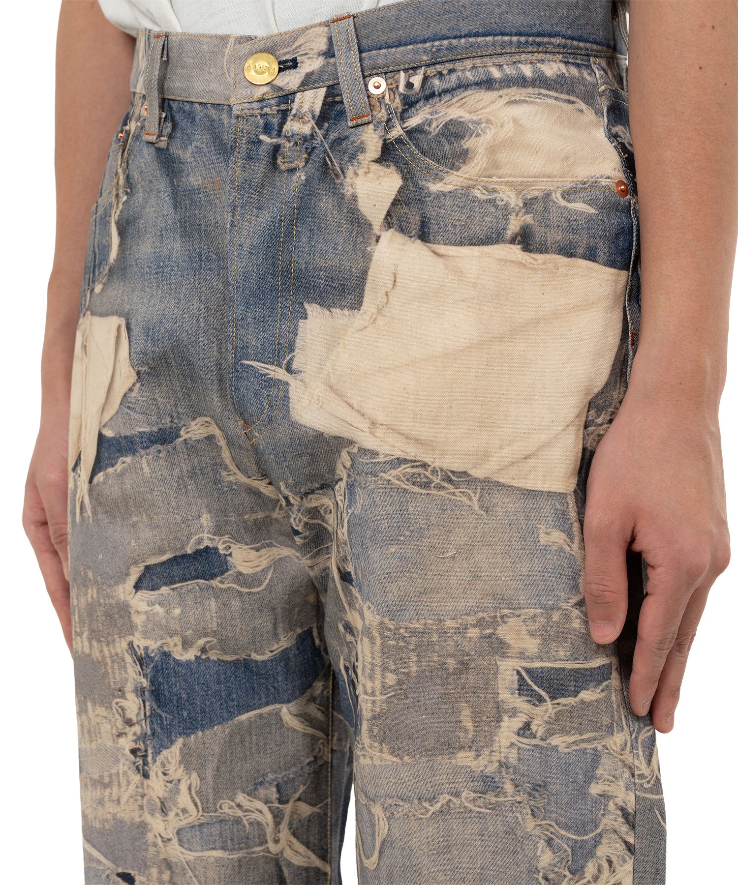 Trompe L’oeil Print Denim Pants
