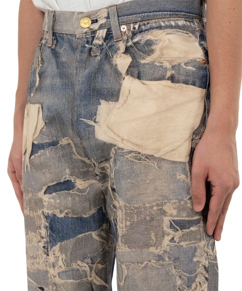 Trompe L’oeil Print Denim Pants