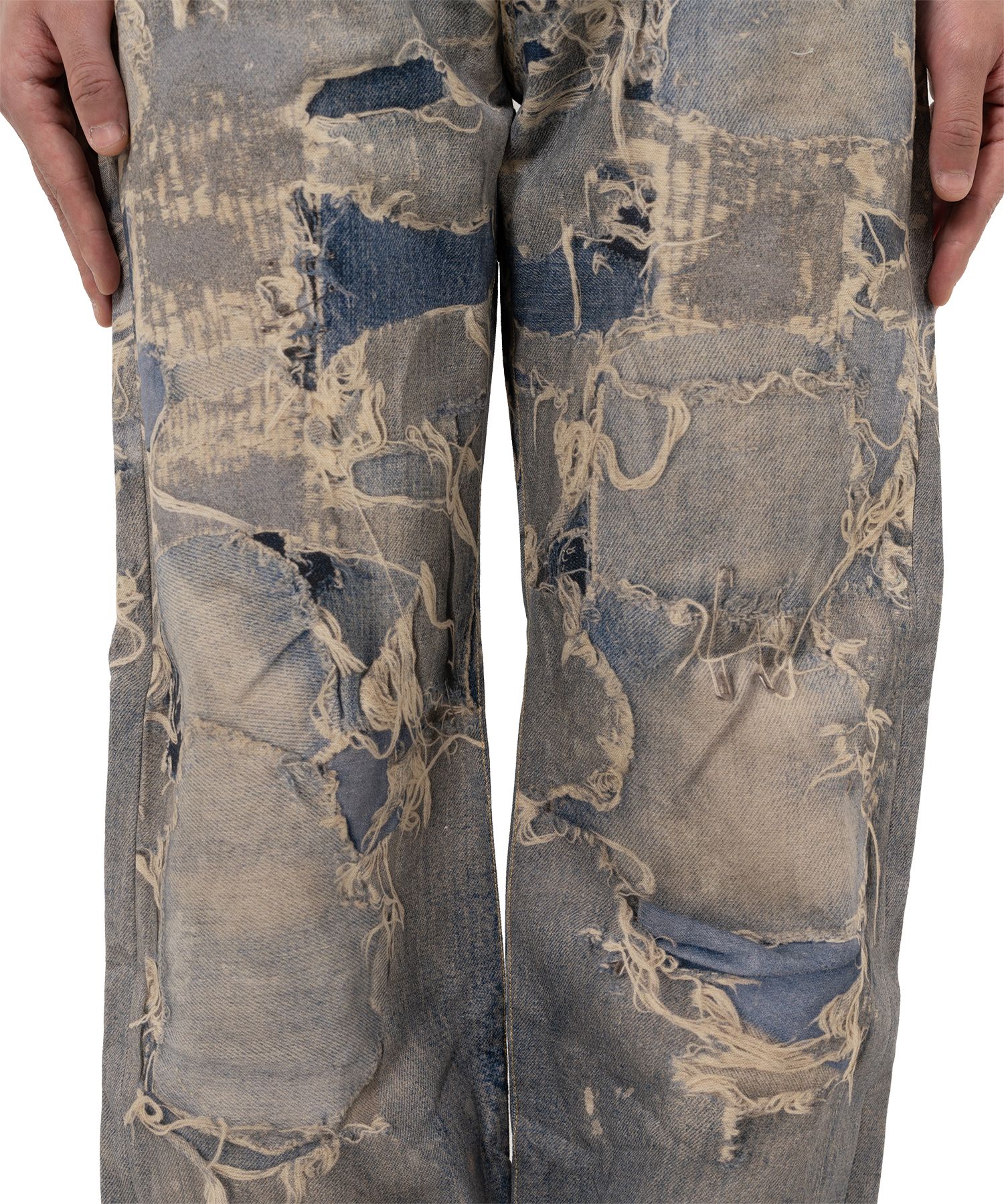 Trompe L’oeil Print Denim Pants