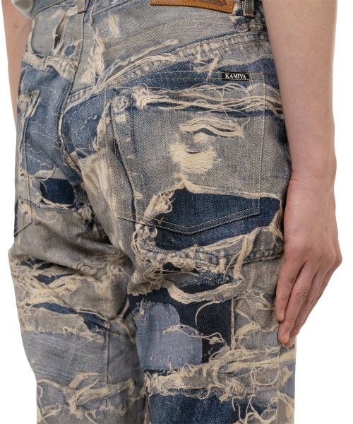 Trompe L’oeil Print Denim Pants
