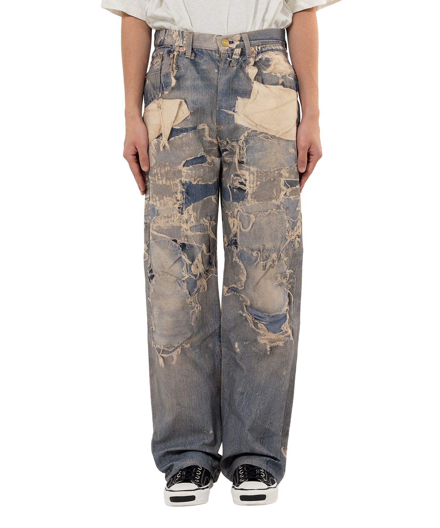 Trompe L’oeil Print Denim Pants