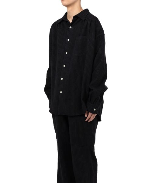 Pinstripe Back Gathered Shirt
