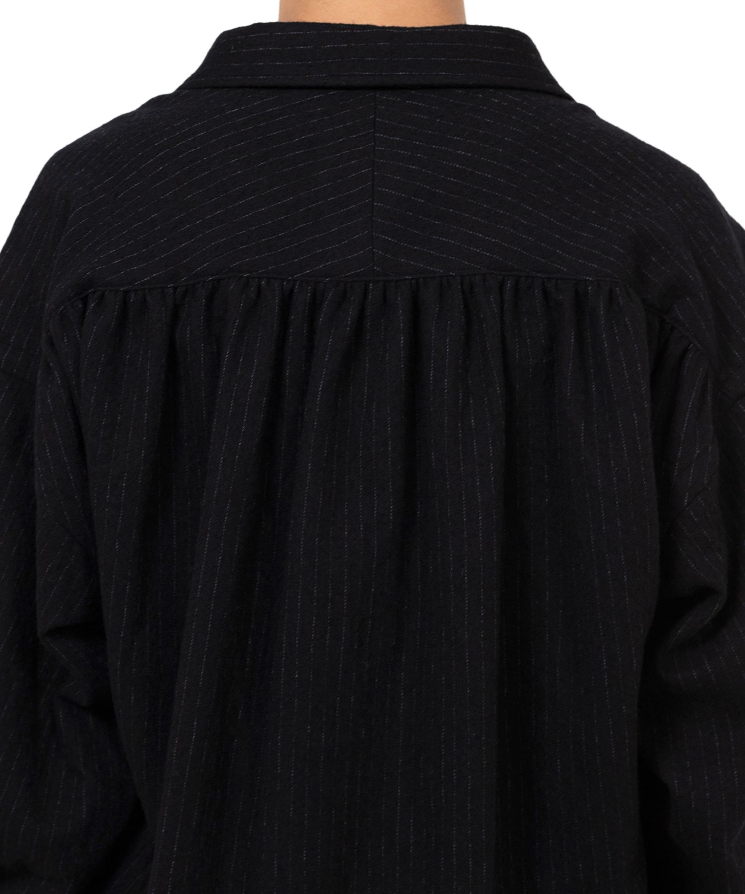 Pinstripe Back Gathered Shirt