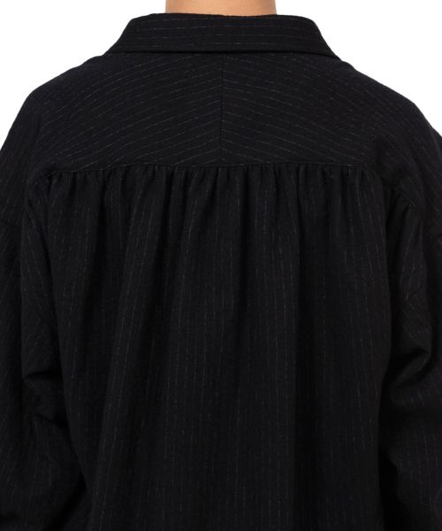 Pinstripe Back Gathered Shirt