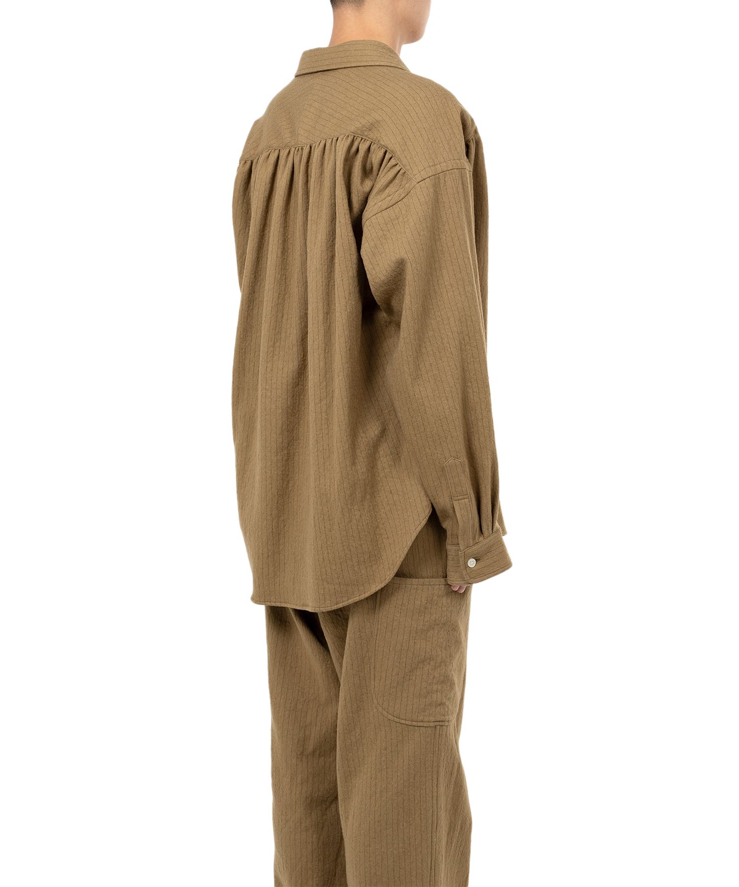 Pinstripe Back Gathered Shirt