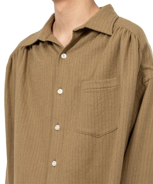 Pinstripe Back Gathered Shirt