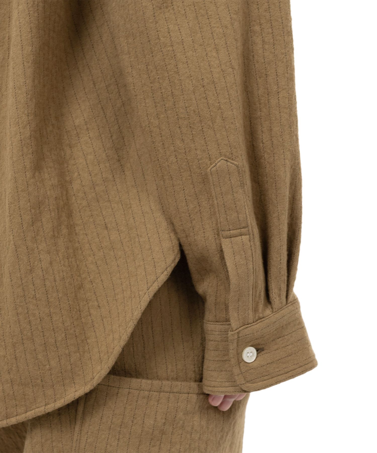 Pinstripe Back Gathered Shirt