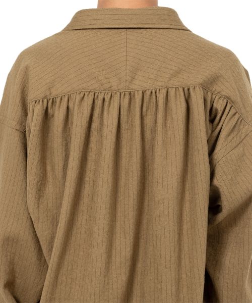 Pinstripe Back Gathered Shirt