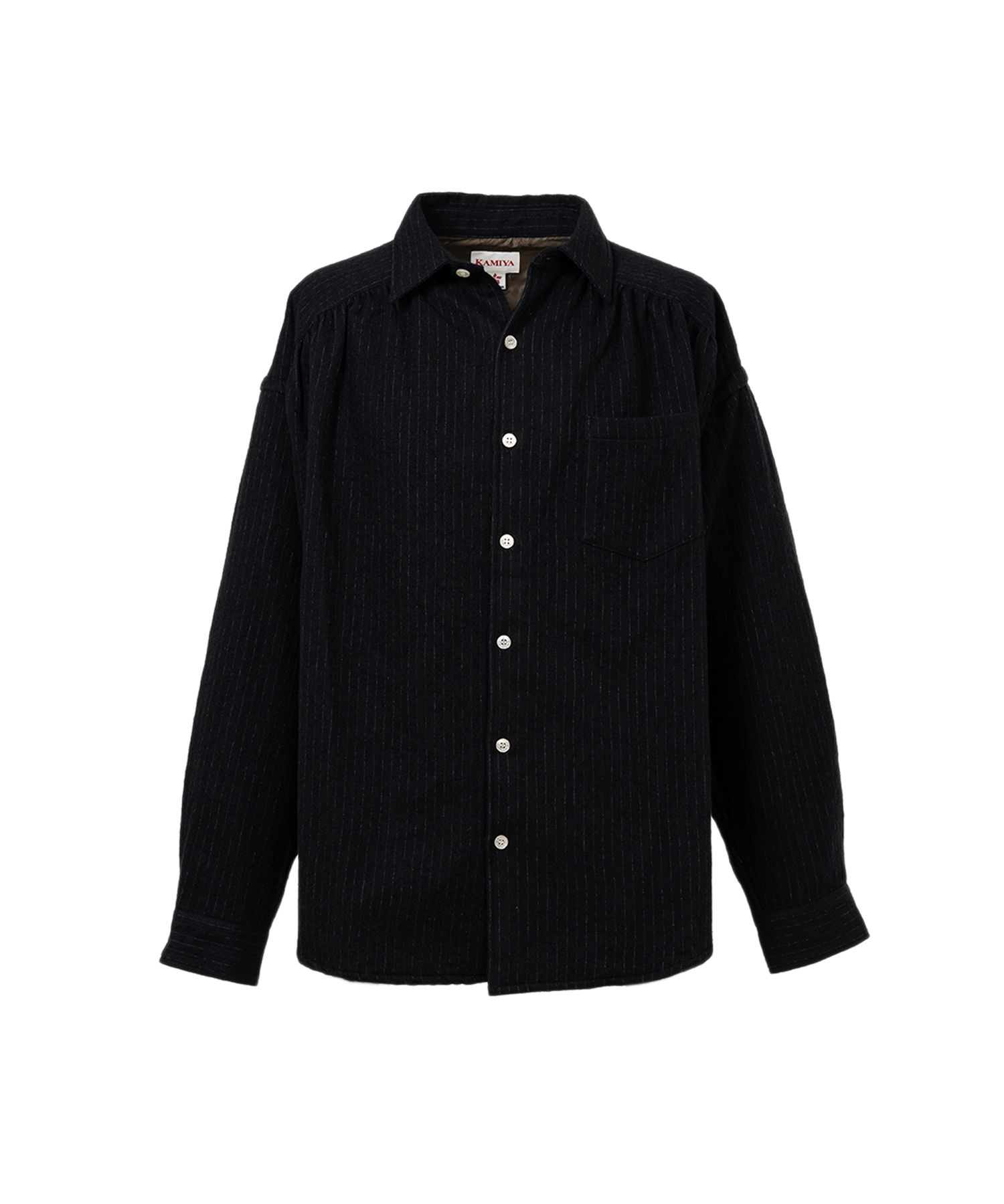 Pinstripe Back Gathered Shirt