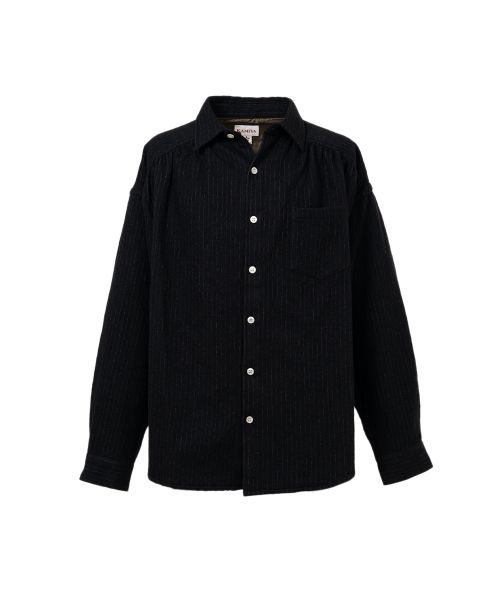 Pinstripe Back Gathered Shirt