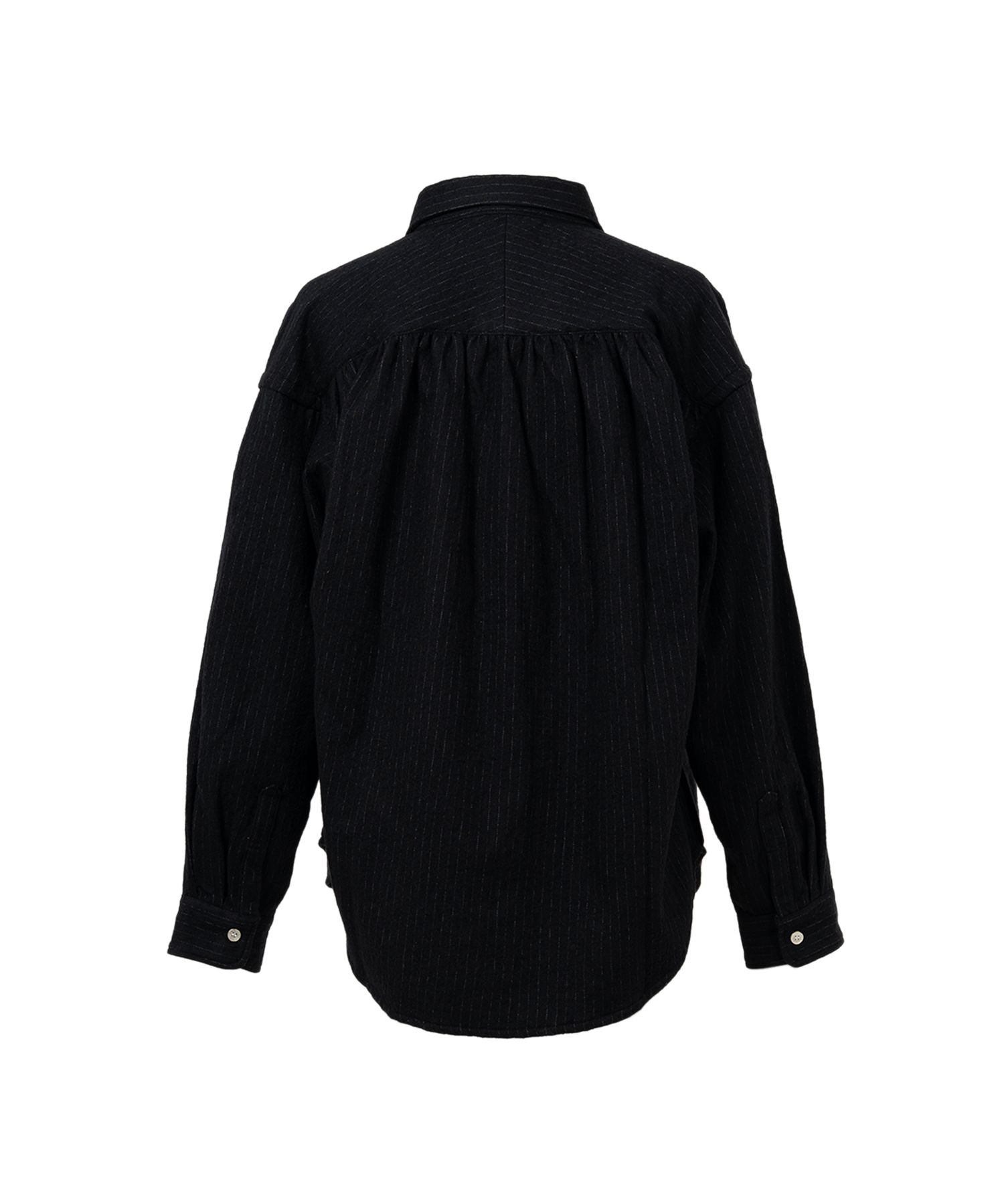 Pinstripe Back Gathered Shirt