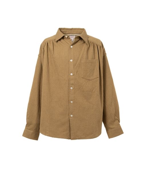 Pinstripe Back Gathered Shirt