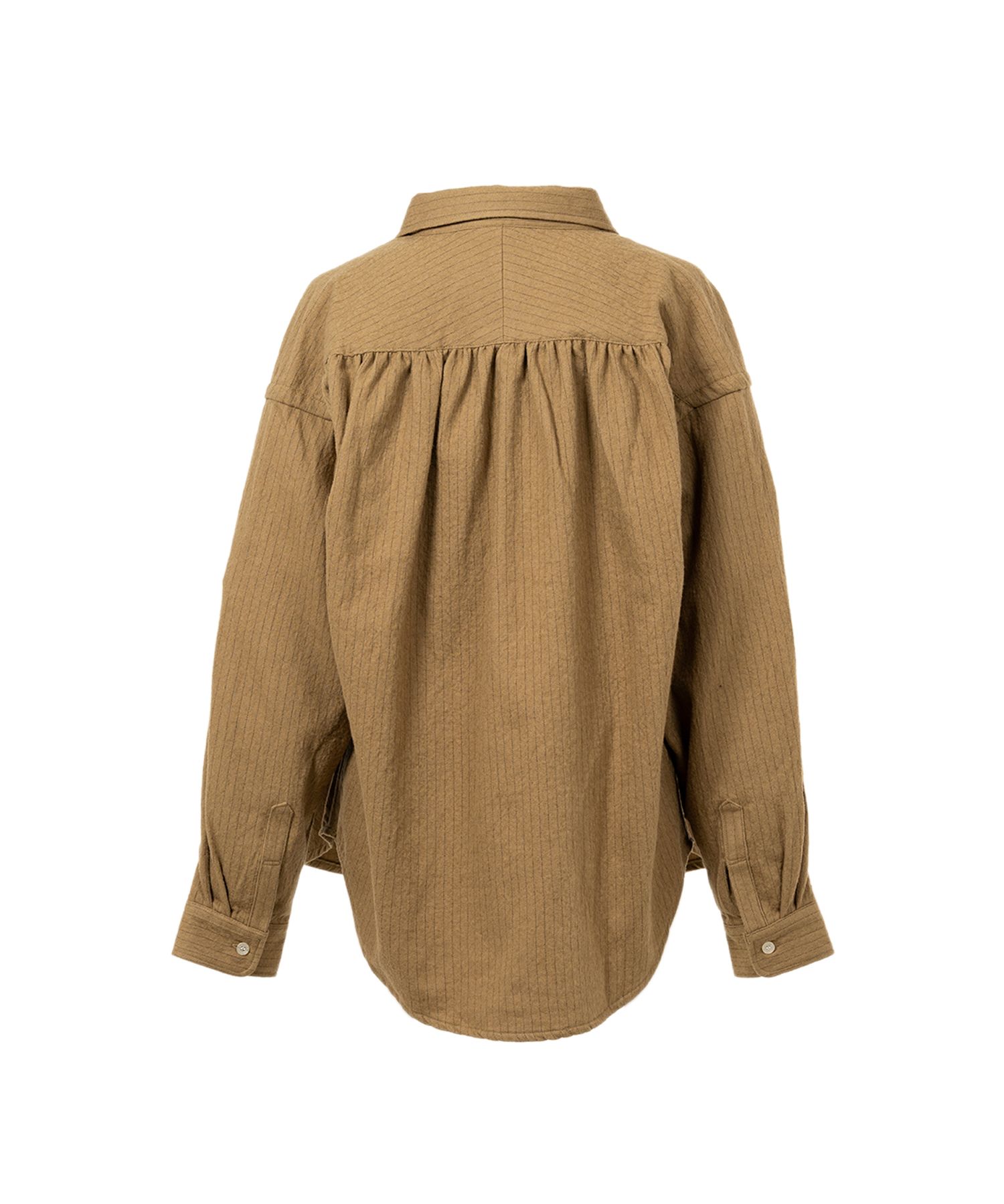 Pinstripe Back Gathered Shirt