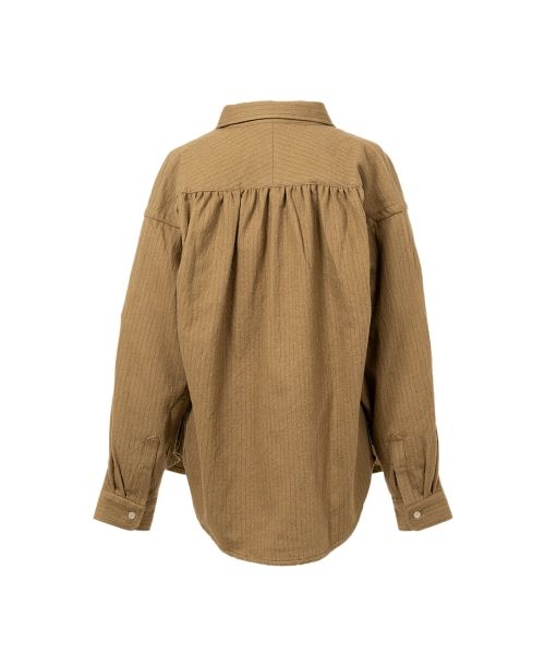 Pinstripe Back Gathered Shirt