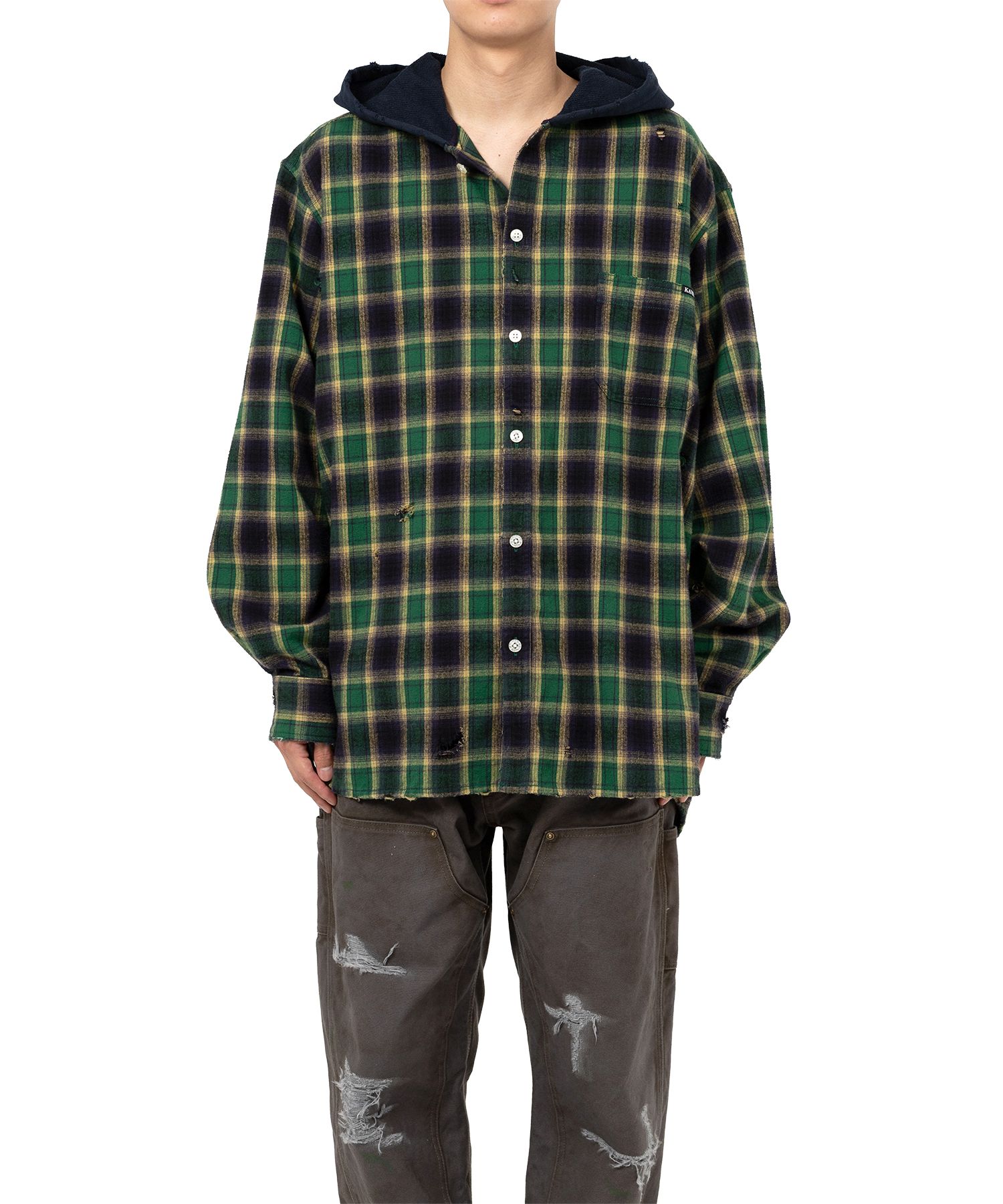 Hooded Check Shirt