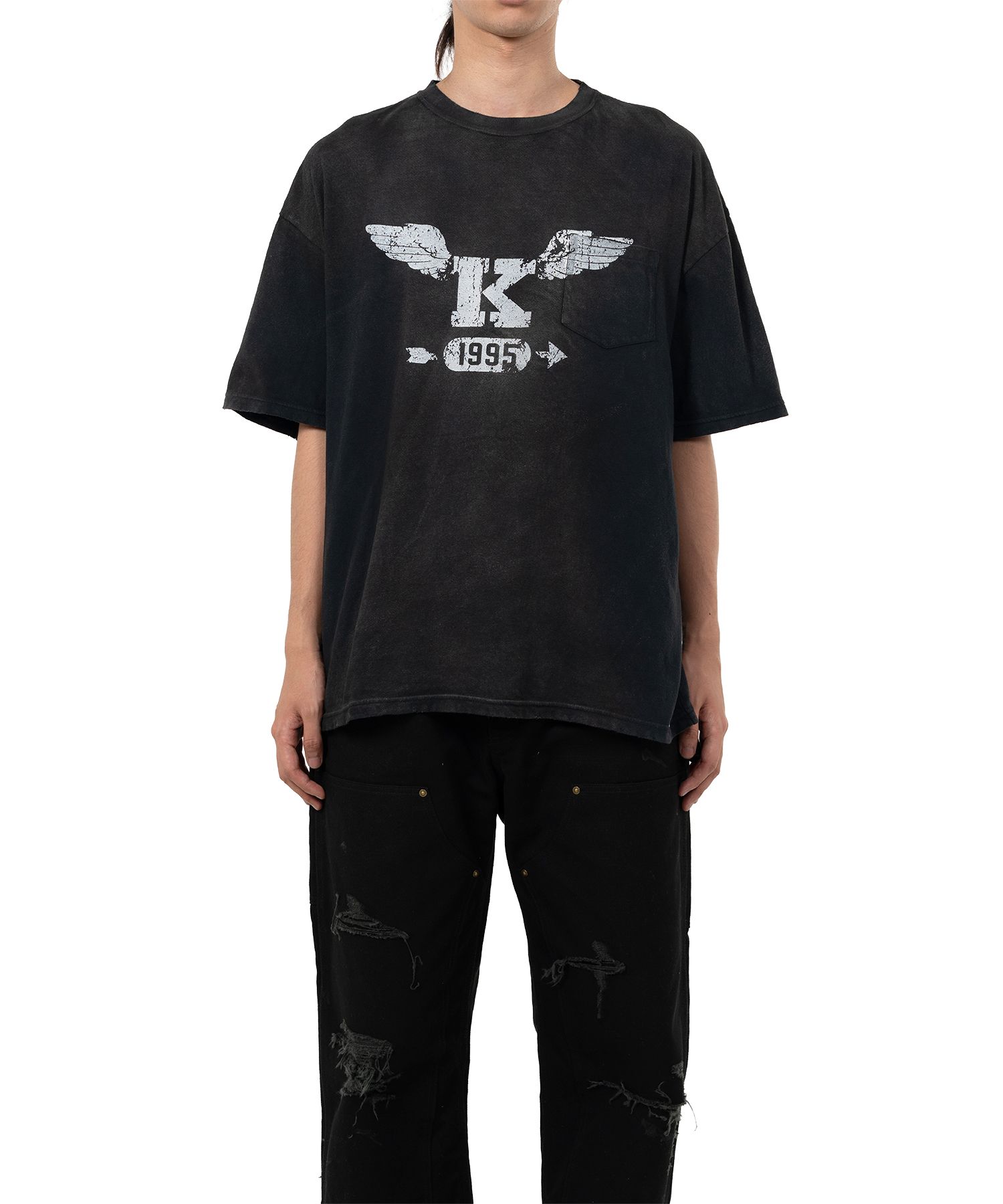 "K-Wing" Distressed Pocket T-shirt