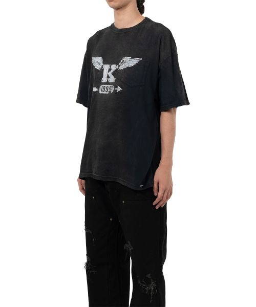 "K-Wing" Distressed Pocket T-shirt