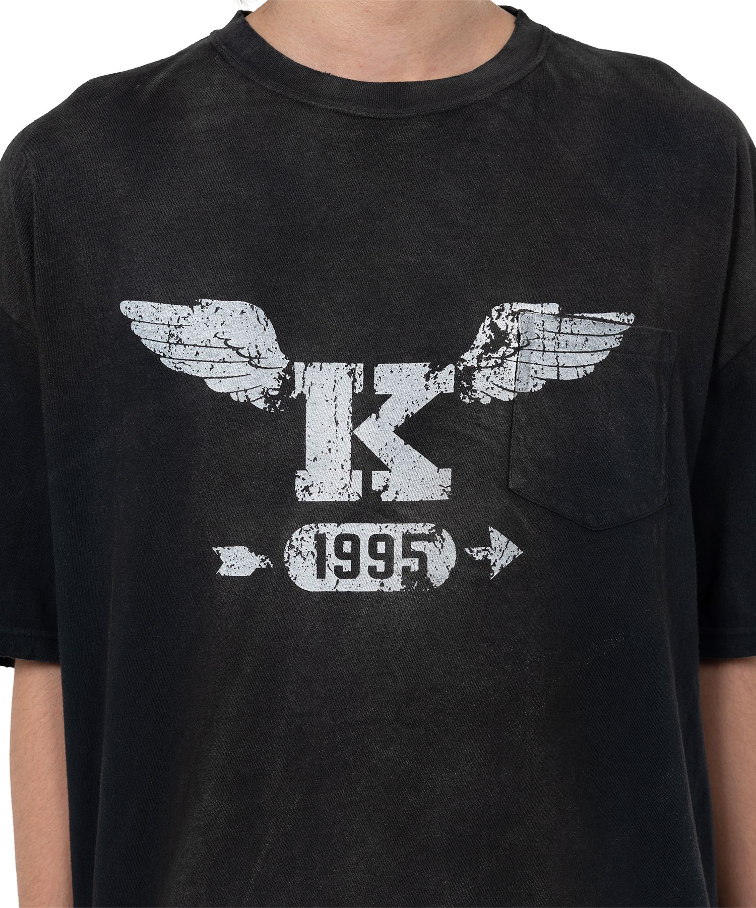 "K-Wing" Distressed Pocket T-shirt