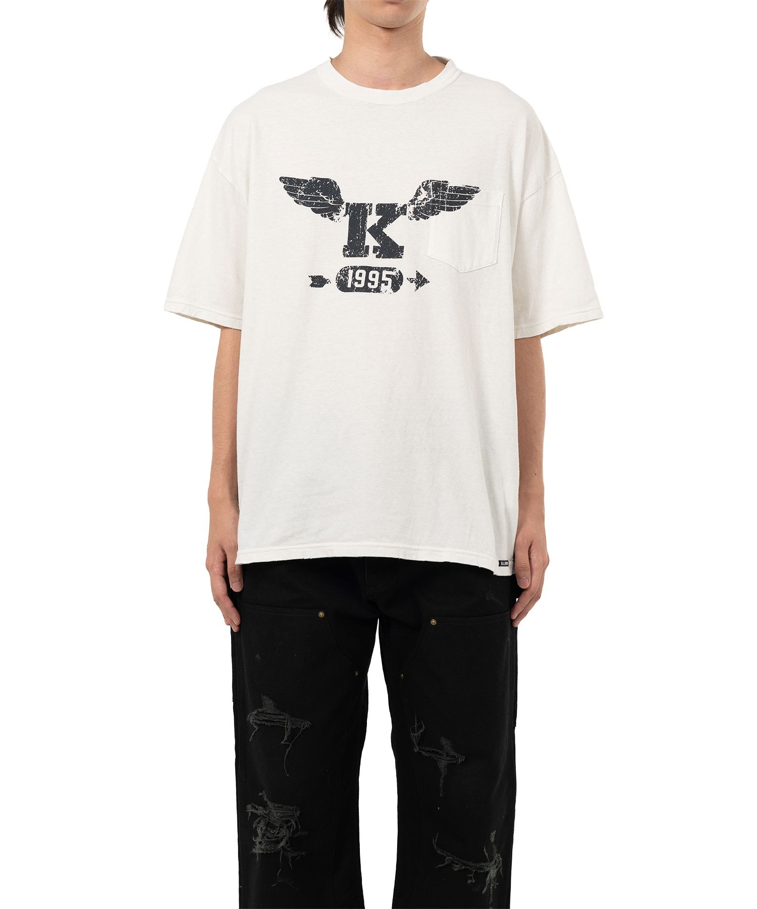 "K-Wing" Distressed Pocket T-shirt