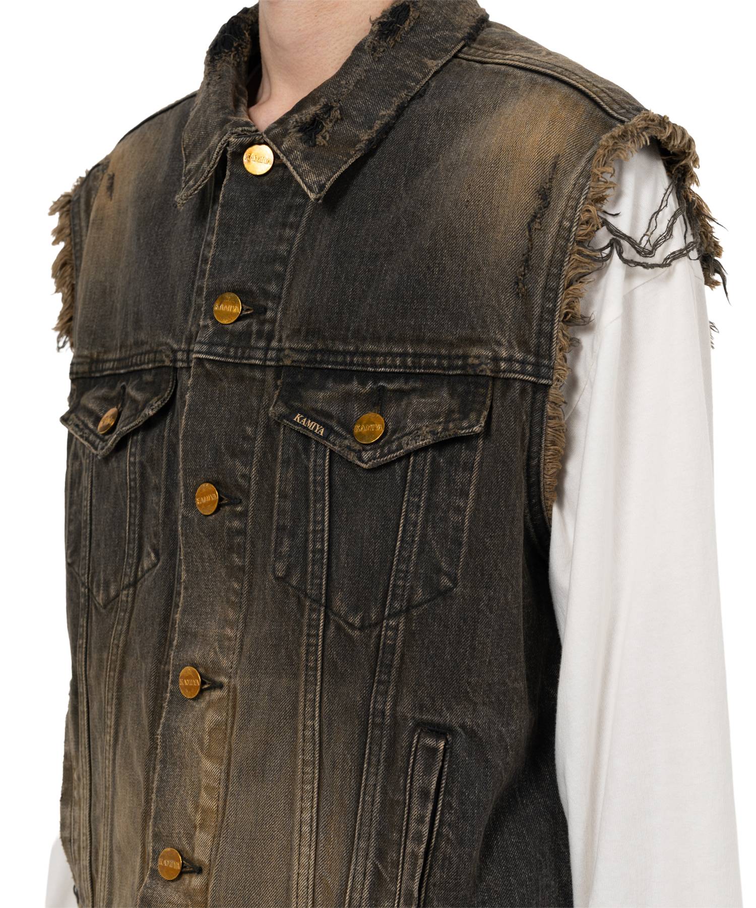 Embroidered Denim Vest