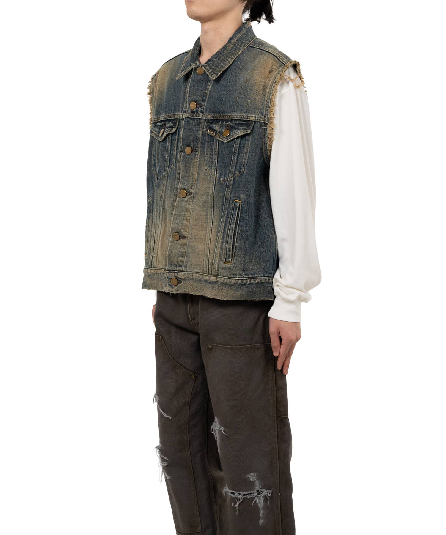 Embroidered Denim Vest