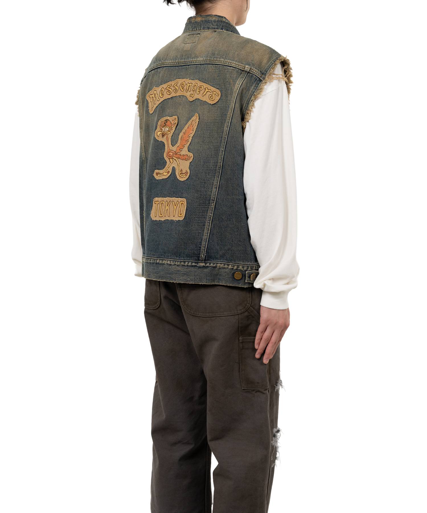 Embroidered Denim Vest