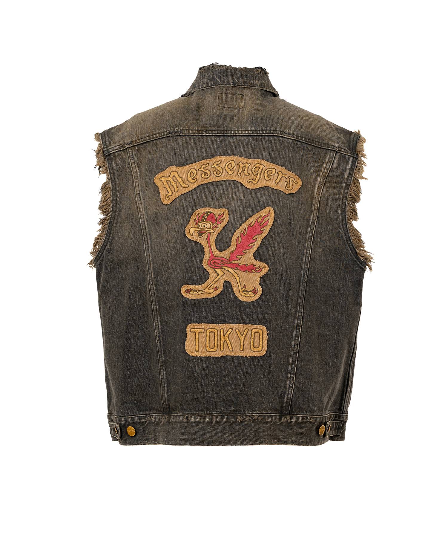 Embroidered Denim Vest