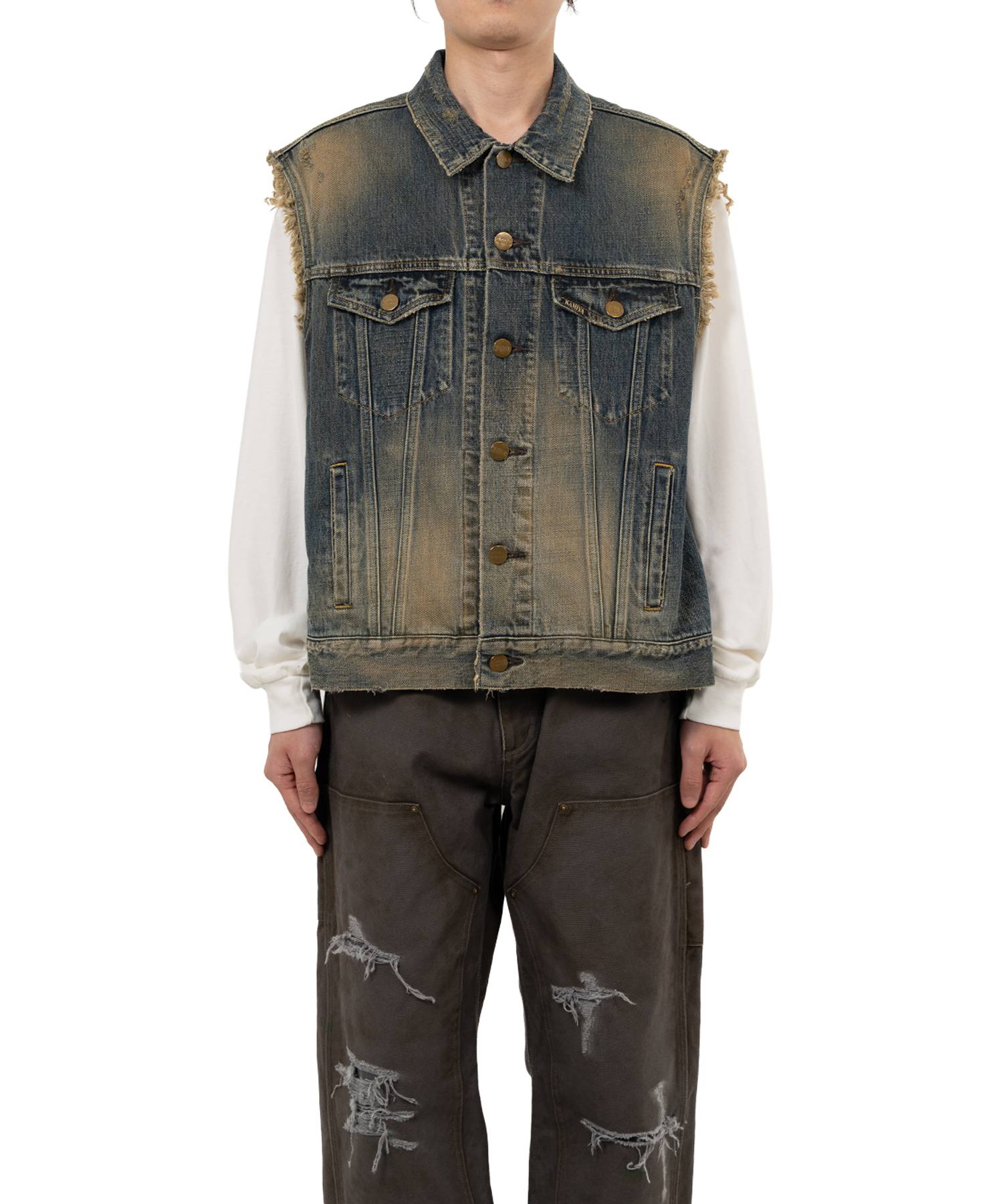 Embroidered Denim Vest